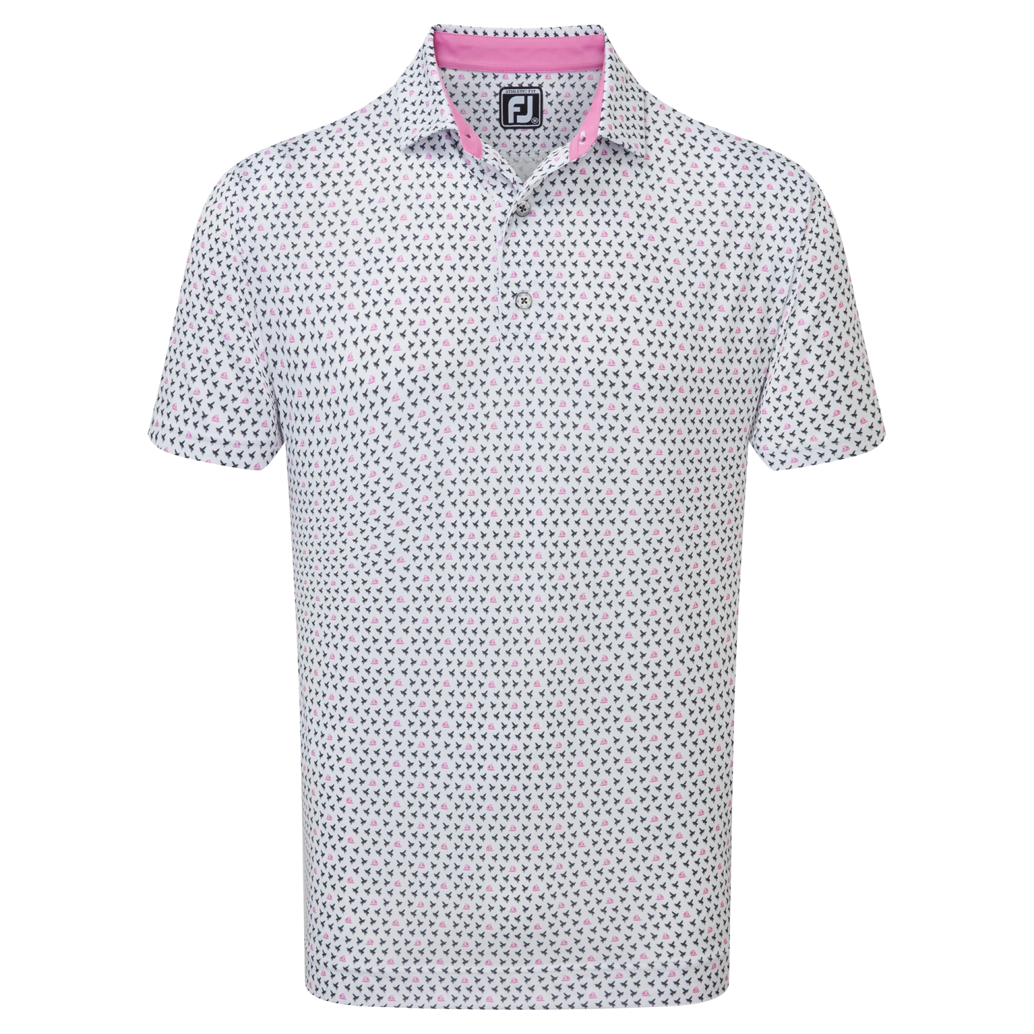 FootJoy Flying Wasp Print Lisle Golf Polo Shirt 3 FootJoy Flying Wasp Print Lisle Golf Polo Shirt