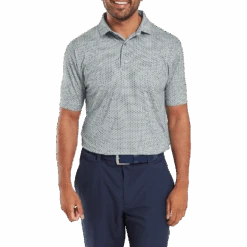 FootJoy Houndstooth Geo Lisle Golf Polo Shirt 8 FootJoy Houndstooth Geo Lisle Golf Polo Shirt -FootJoy Store FJ 34006 02