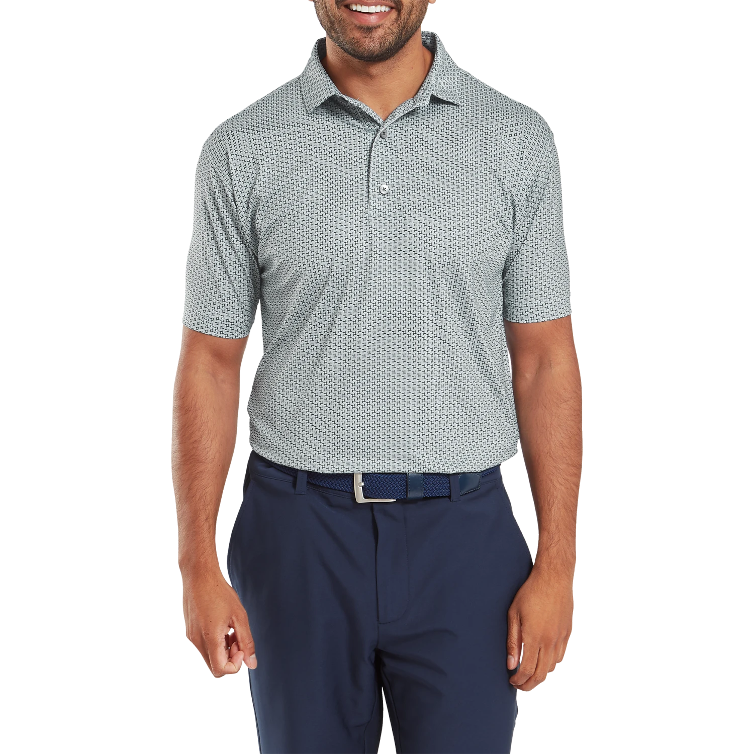 FootJoy Houndstooth Geo Lisle Golf Polo Shirt 4 FootJoy Houndstooth Geo Lisle Golf Polo Shirt - Image 2