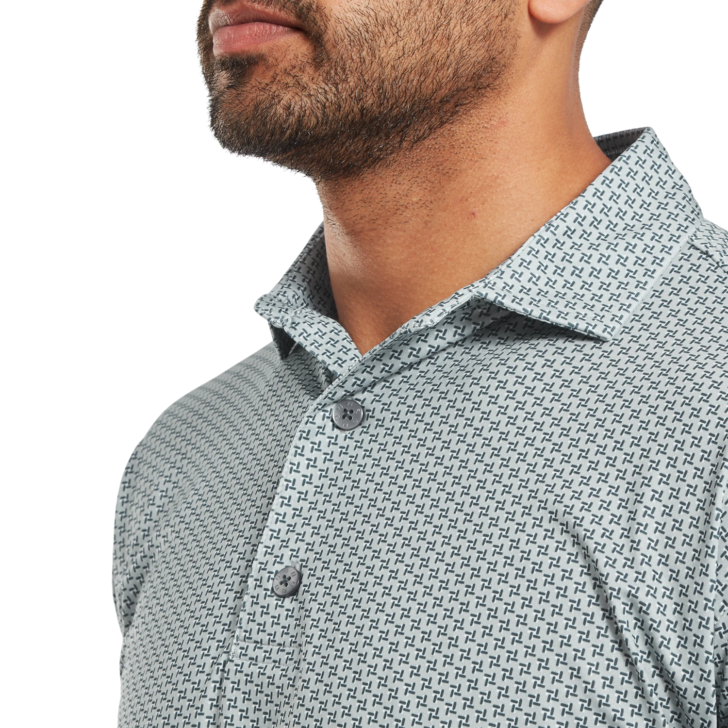 FootJoy Houndstooth Geo Lisle Golf Polo Shirt 7 FootJoy Houndstooth Geo Lisle Golf Polo Shirt - Image 5