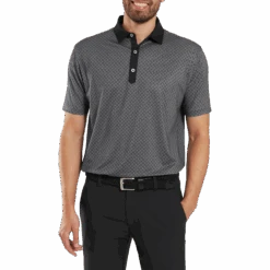 FootJoy Checker Print Lisle Golf Polo Shirt -FootJoy Store FJ 34017 02