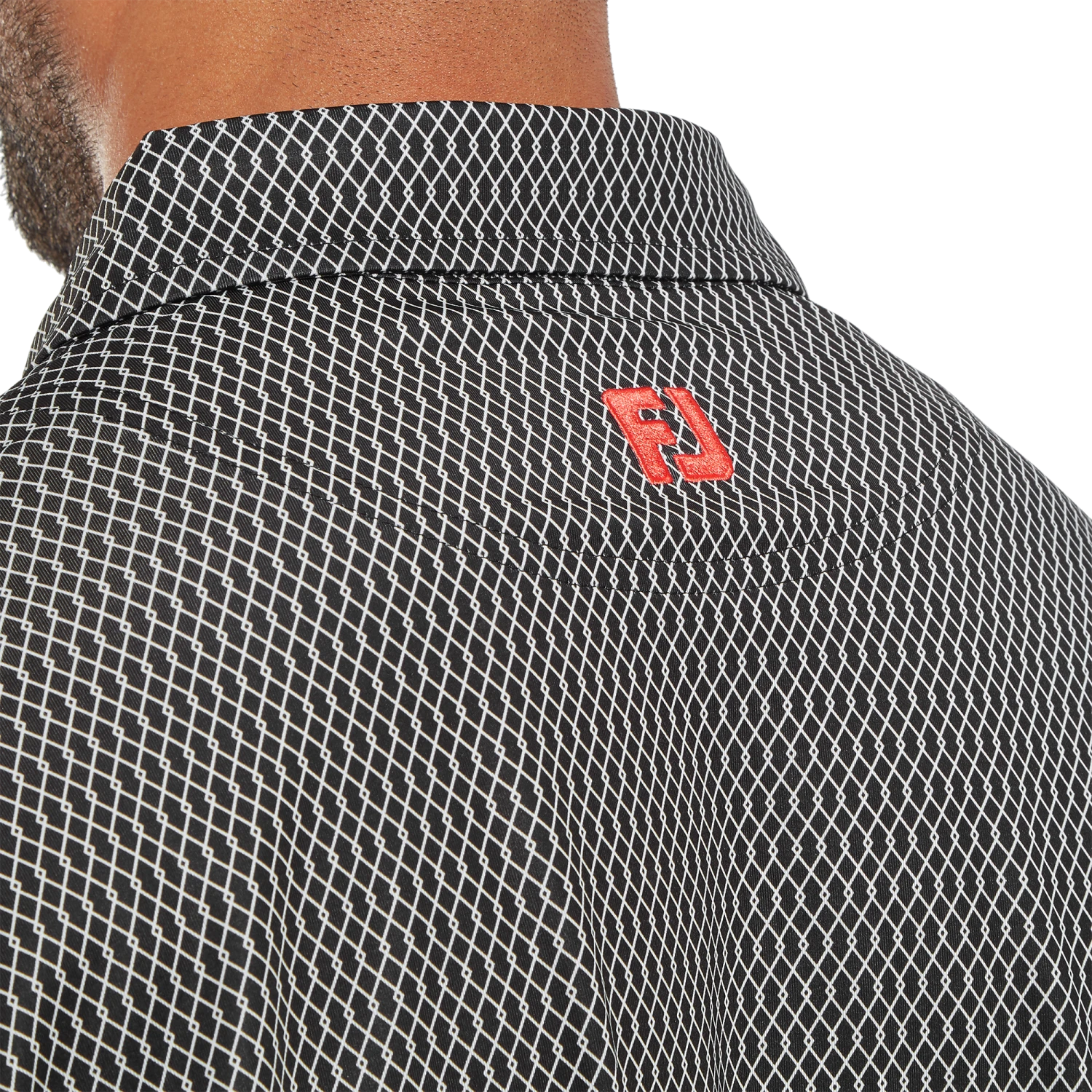 FootJoy Irongate Print Lisle Golf Polo Shirt 7 FootJoy Irongate Print Lisle Golf Polo Shirt - Image 5