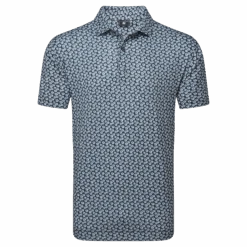 FootJoy Floral Sketch Print Lisle Golf Polo Shirt