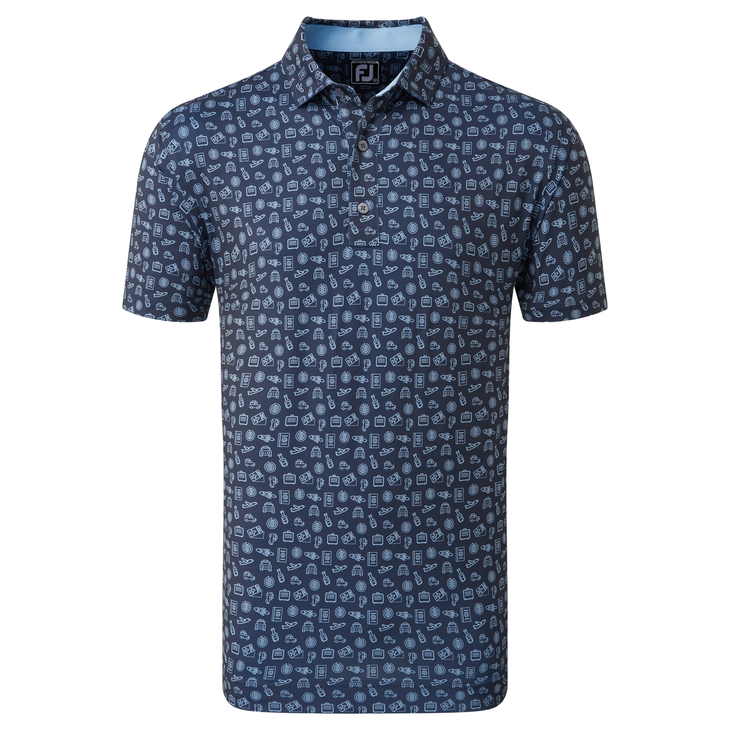 FootJoy Travel Print Lisle Men's Golf Polo Shirt 80047 3 FootJoy Travel Print Lisle Men's Golf Polo Shirt 80047