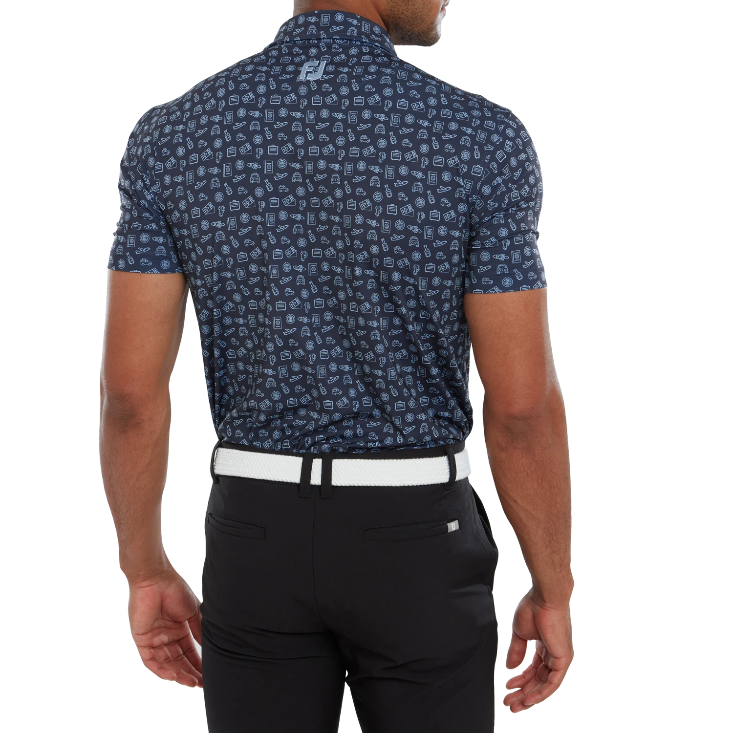 FootJoy Travel Print Lisle Men's Golf Polo Shirt 80047 5 FootJoy Travel Print Lisle Men's Golf Polo Shirt 80047 - Image 3