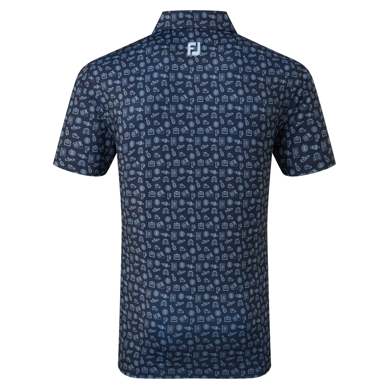 FootJoy Travel Print Lisle Men's Golf Polo Shirt 80047 6 FootJoy Travel Print Lisle Men's Golf Polo Shirt 80047 - Image 4