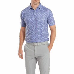 FootJoy Primrose Print Lisle Golf Polo Shirt 8 FootJoy Primrose Print Lisle Golf Polo Shirt -FootJoy Store FJ 81569 02
