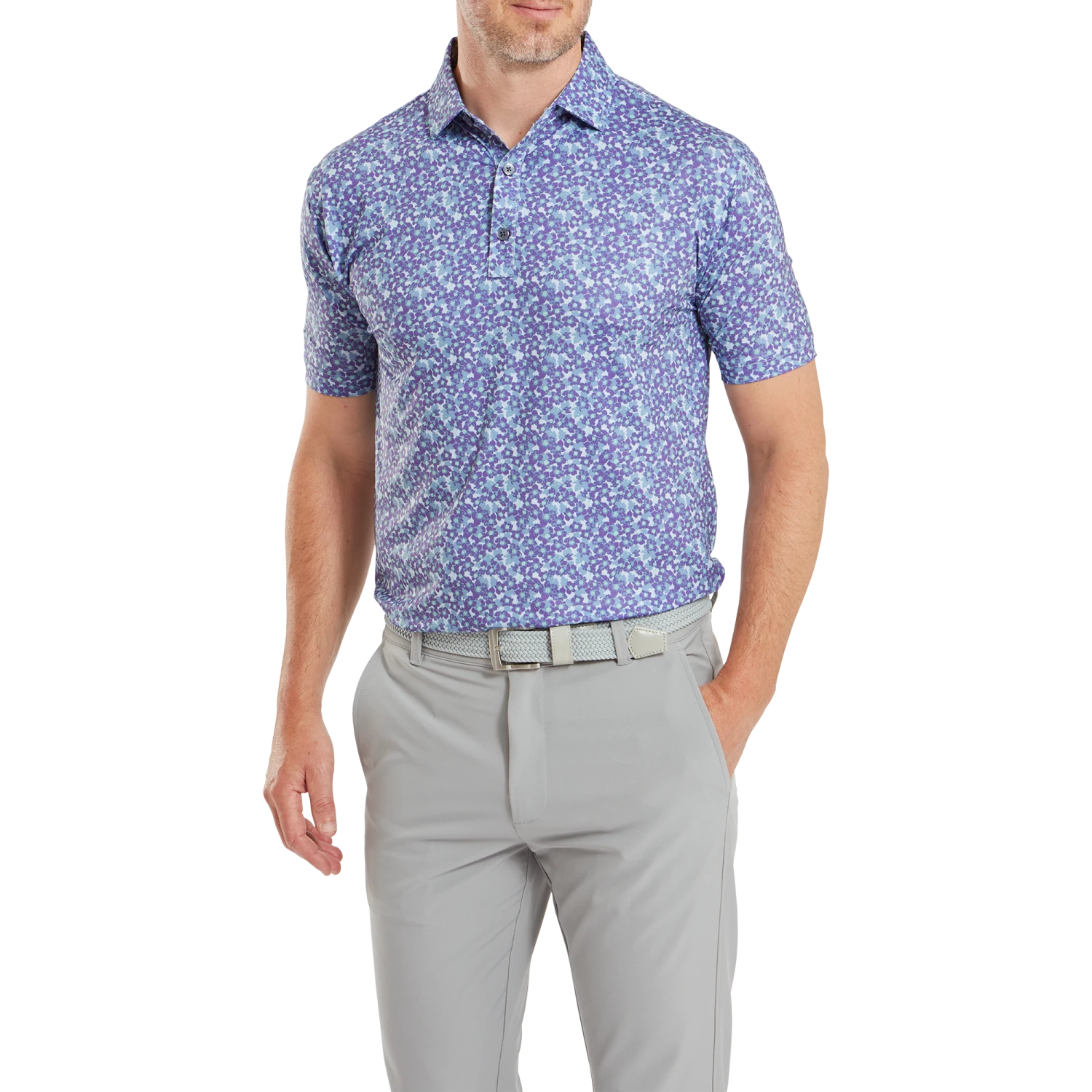 FootJoy Primrose Print Lisle Golf Polo Shirt 4 FootJoy Primrose Print Lisle Golf Polo Shirt - Image 2
