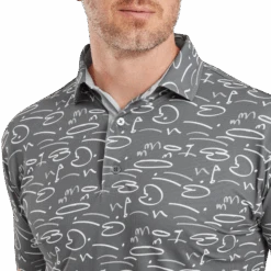 FootJoy Golf Course Doodle Print Pique Shirt -FootJoy Store FJ 81584 05