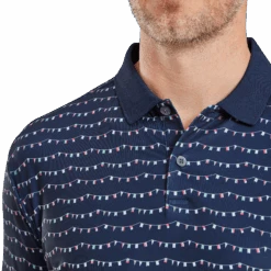 FootJoy Flag Banner Print Lisle Golf Polo Shirt -FootJoy Store FJ 81586 05
