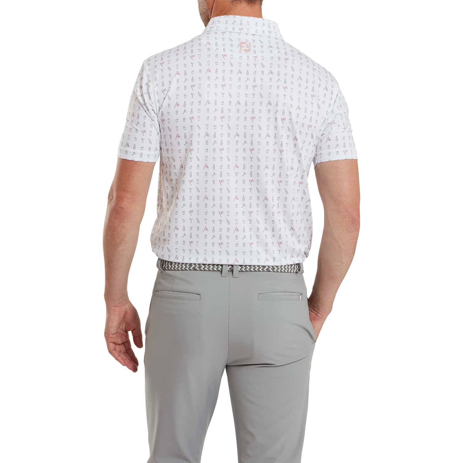 FootJoy The 19th Hole Print Lisle Golf Polo Shirt 5 FootJoy The 19th Hole Print Lisle Golf Polo Shirt - Image 3
