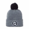 FootJoy Pom Pom Solid Knit Golf Beanie -FootJoy Store FJ FH22BSPOMH 0G 01